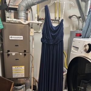 Bridesmaid Dress - Mesh One Shoulder Dress with Full Skirt